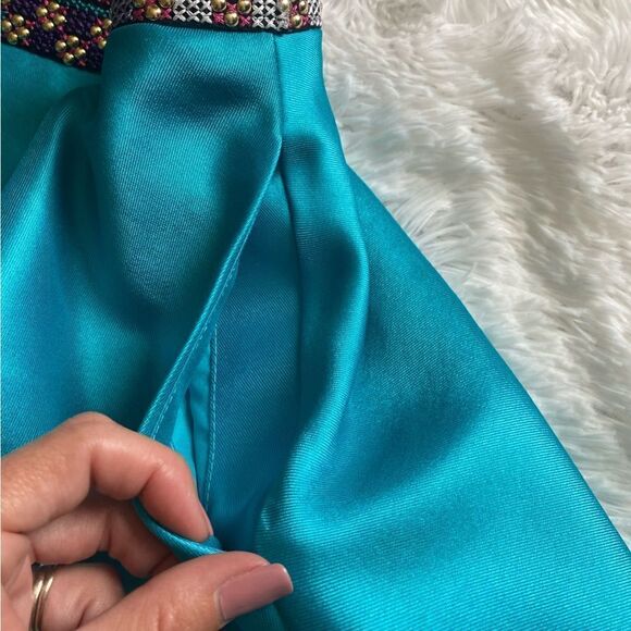 ellie wilde 2 Piece Beaded Dress Corset Top Flowy Skirt Pockets Prom Homecoming - Picture 10 of 16